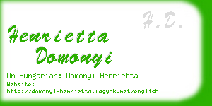 henrietta domonyi business card